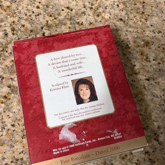 Our Christmas Together Ornament Hallmark 2000 Porcelain Skaters Couple - Picture 2 of 5